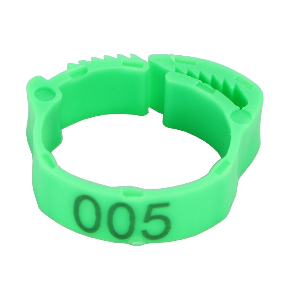 Brasmoyu 30Pcs Verstelbare Kip Voet Ringen Binnendiameter Size 2 ~ 2.4Cm Kip Gevogelte Flexibele Intrekbare Voet Ring 6 Kleuren: Green 30PCS