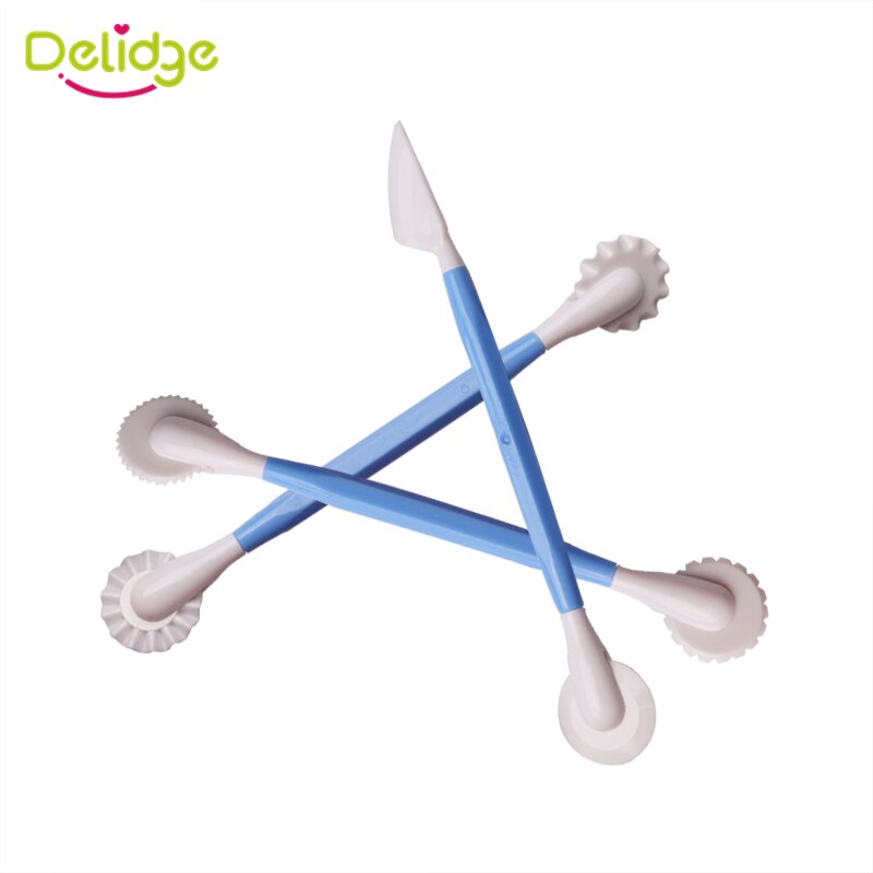 Delidge 3 stks/set Fondant Cake Pen Decoratie Set 6 Patronen Bloem Sugarcraft Modelling Gereedschap Graveren Snijden Pennen Tool