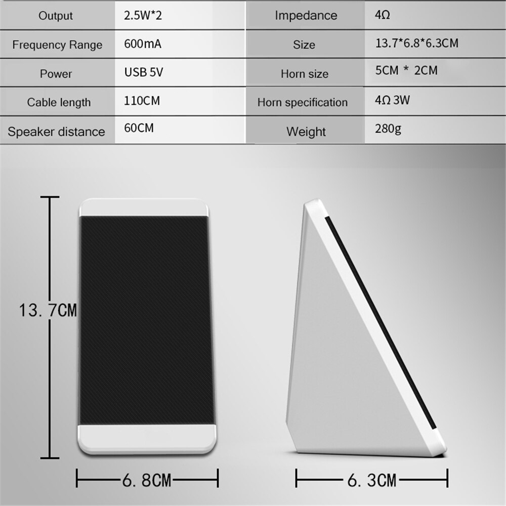 USB Wired Computer Speakers 2 Pieces PC Elevation Angle Horns For Laptop Desktop Bookshelf Speakers Powerful Audio Amplifier