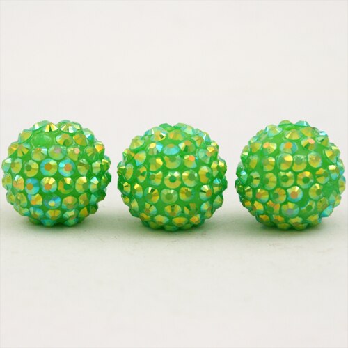 NiceBeads 12mm okrągły kształt 15 kolorów U-Pick Chunky żywicy koraliki z kryształu górskiego, żywicy, Chunky koraliki do tworzenia biżuterii: Green