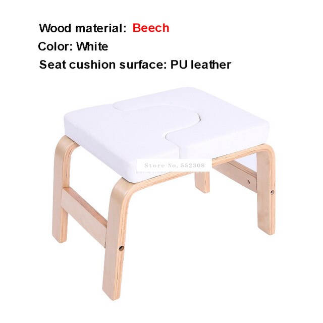 Banco de mano invertido de madera para Yoga, soporte auxiliar de entrenamiento, silla para el hogar, Mini banco de Fitness: Marfíl