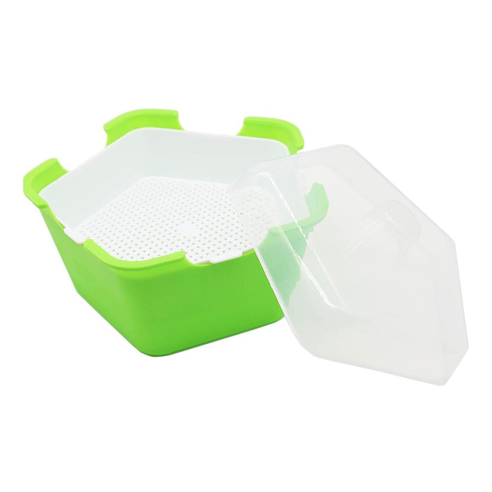 Plant Germination Tray Portable Moisture Proof Planting Box Multifunctional Sprouting Seeds Tray With Cover Gardening: Green