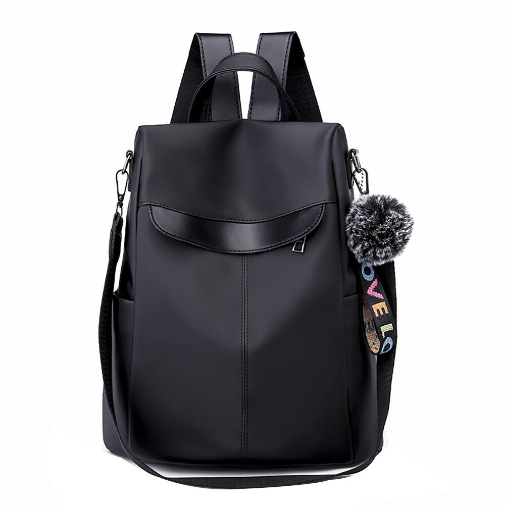 Mochila Oxford para mujer, para viajar, tamaño grande, de cuero suave, gran capacidad, mochila de viaje, mochila multifunción, 10-LL: Black