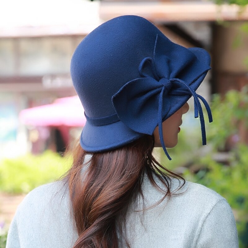 Herbst Winter Wolle Boater Flache Top Hut Für Frauen Filz Breiter Krempe Fedora Hut Jazz Kappe Klassischen Bowler Gambler top Hut
