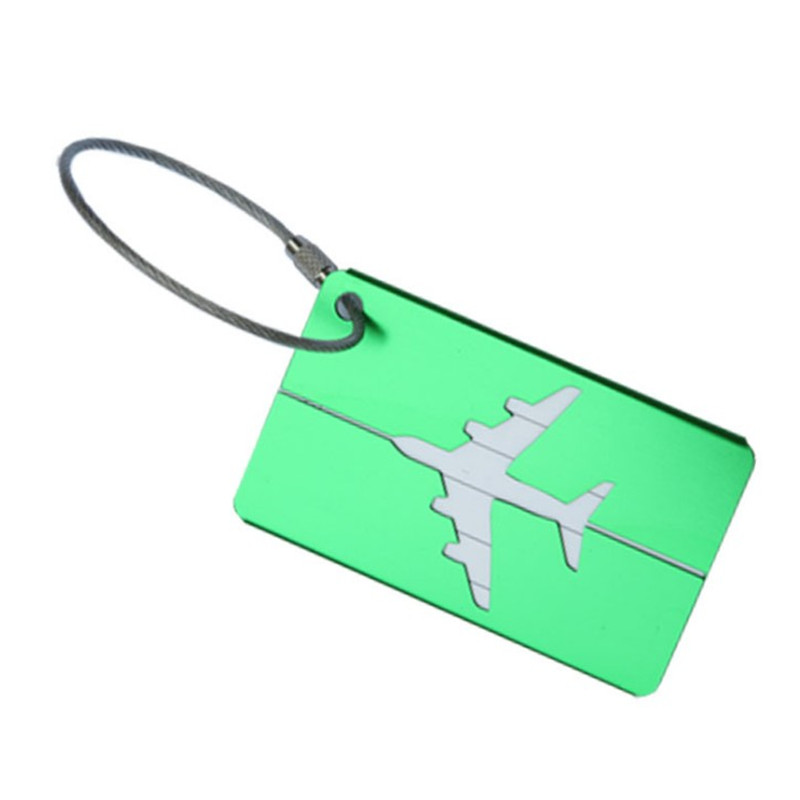 1 Pc in Lega di Alluminio Supporto di Indirizzo Etichetta di Etichette per Il Bagaglio Bagaglio Nome etichetta Valigia Imbarco ID di Volo Accessori da Viaggio: verde