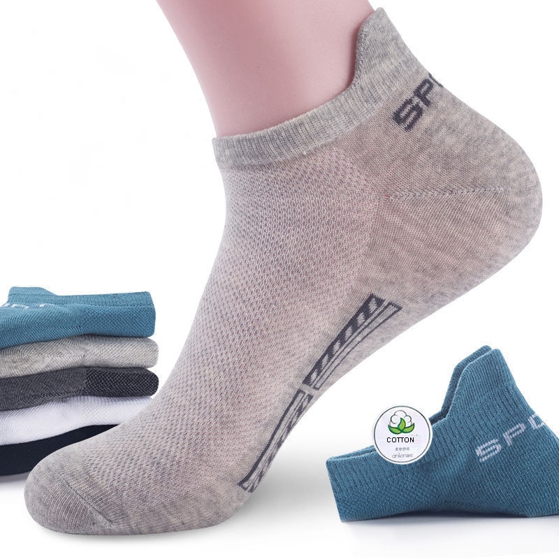 10 par/lote calcetines de hombre de calcetines deportivos de algodón transpirables tobilleros malla Casual Atlético verano corte fino corto Sokken