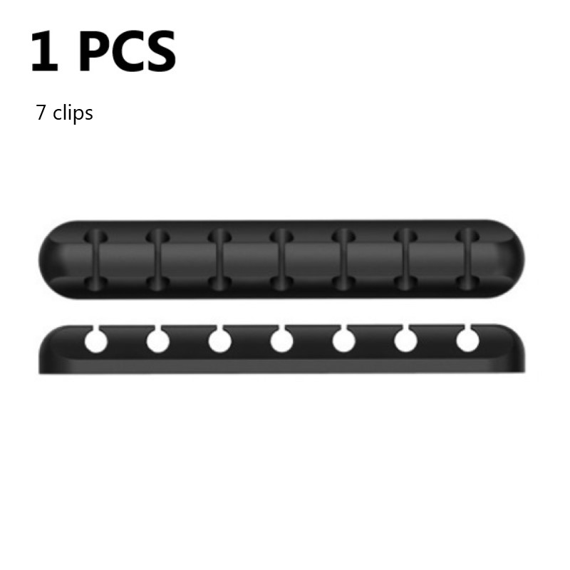 Cable Organizer Silicone USB Cable Winder Desktop Tidy Management Clips Cable Holder for Mouse Headphone Wire Organizer: 1PCS 7 clips