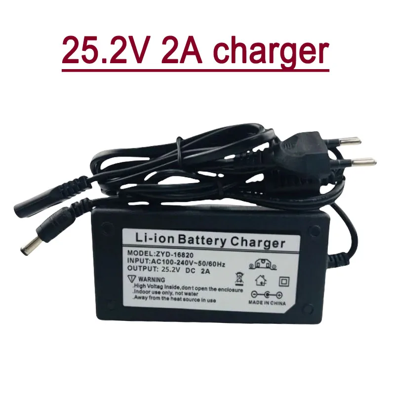 100% 24V 10Ah 6S3P 18650 Batterij Lithiumbatterij 25.2v 10000mAh Elektrische/Li-ion Batterij + Oplader: green