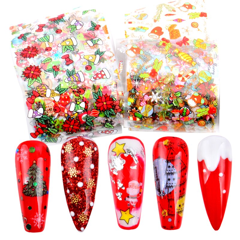 1 set rol bloemen nagelstickers retro kerst nagelfolie nageltransfer sticker zoete parijs script nageldesigns manicure