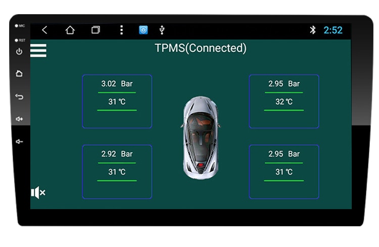 USB Android TPMS Tire Pressure Monitoring System Display Alarm System 5V Internal Sensors Android Navigation Car Radio 4 Sensors