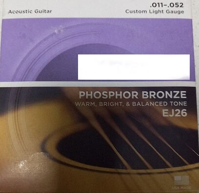 Acoustic Guitar String One Set Of 6 Strings Bronze Material Full Bright Tone Extra Light Gauge Electric Guitar Strings sets: EJ26