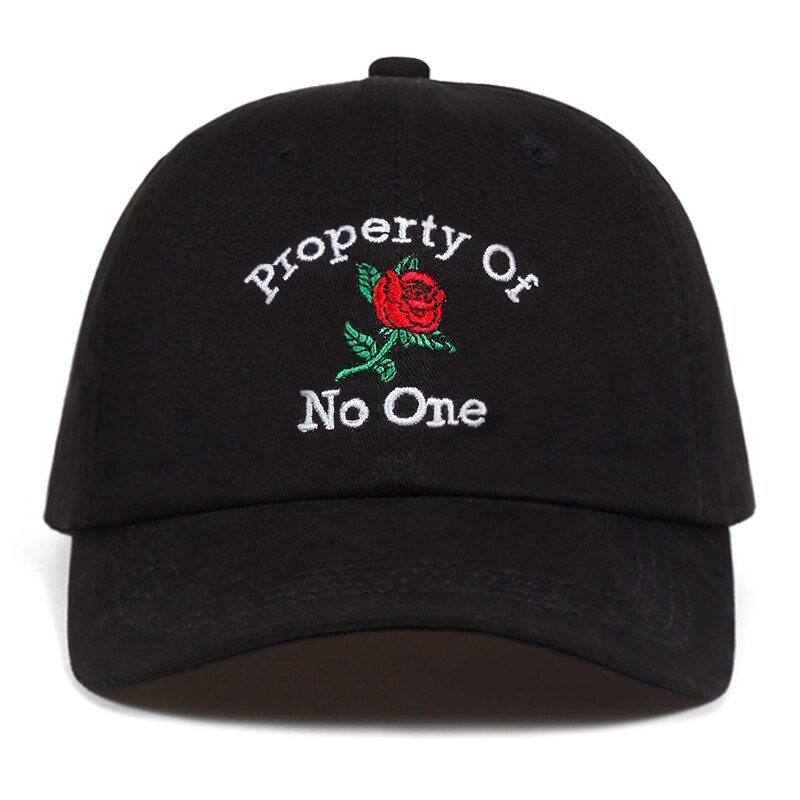 Property Of No One Rose flower Caps Summer Baseball Cap Embroidery Dad Hat 100% Cotton Snapback Women Men Hats