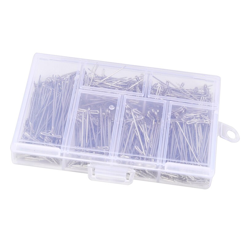 50PCS 27/32/38/45/51/53mm Long Silver T Shape Needles Pin for Wigs on Mannequin Head Hair Weaving Tools Salon Styling Tools