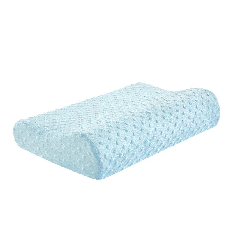Oreiller orthopédique en mousse à mémoire de forme pour enfant et adulte, en Fiber de bambou, pour dormir, thérapie cervicale, orthopédique: Blue / 40x25cm