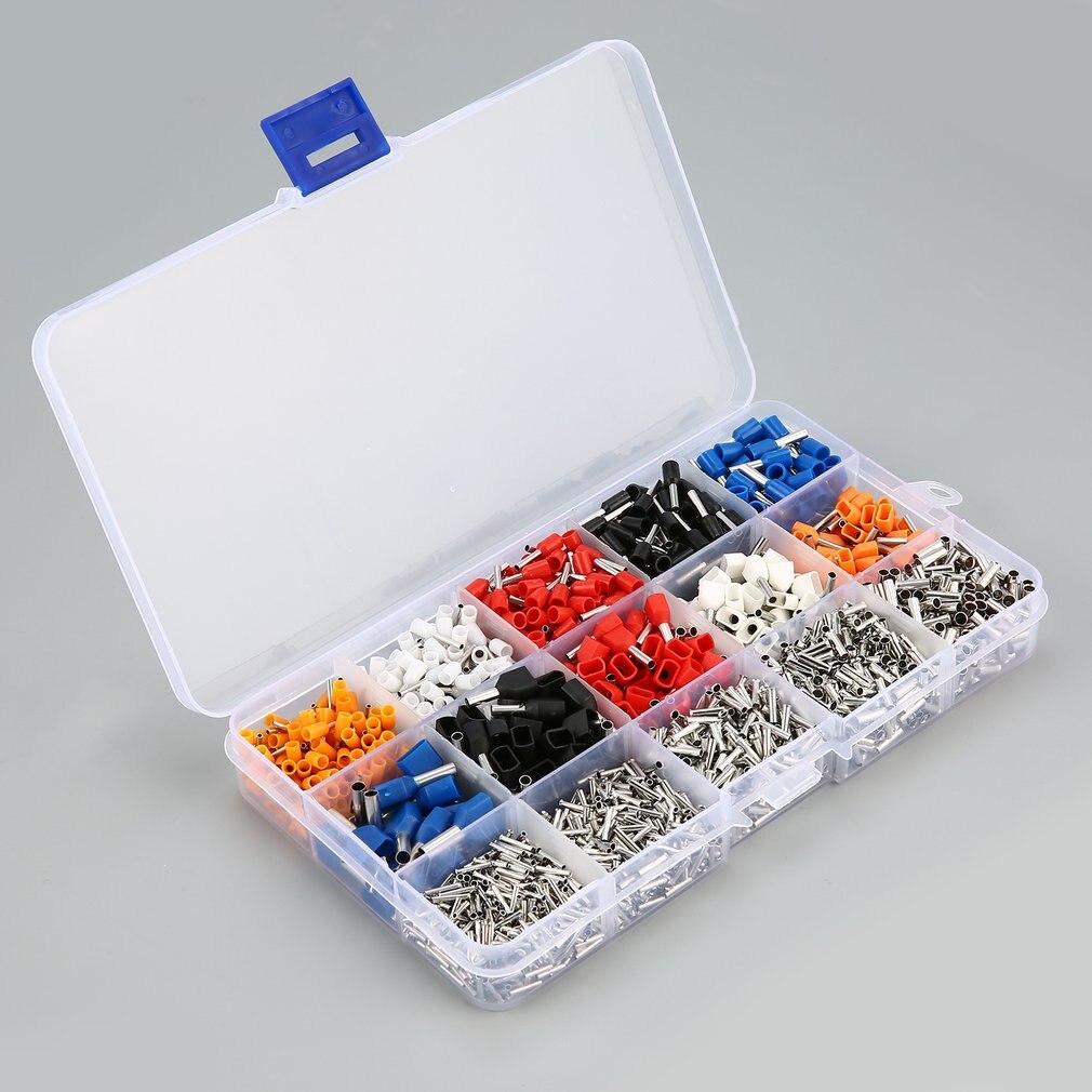 2340pcs/set Car Cable Wire Electrical Tube Terminal Connectors Box Mixed 15 Models Ferrule Kit Crimp Terminal Cord Wire Tube Box