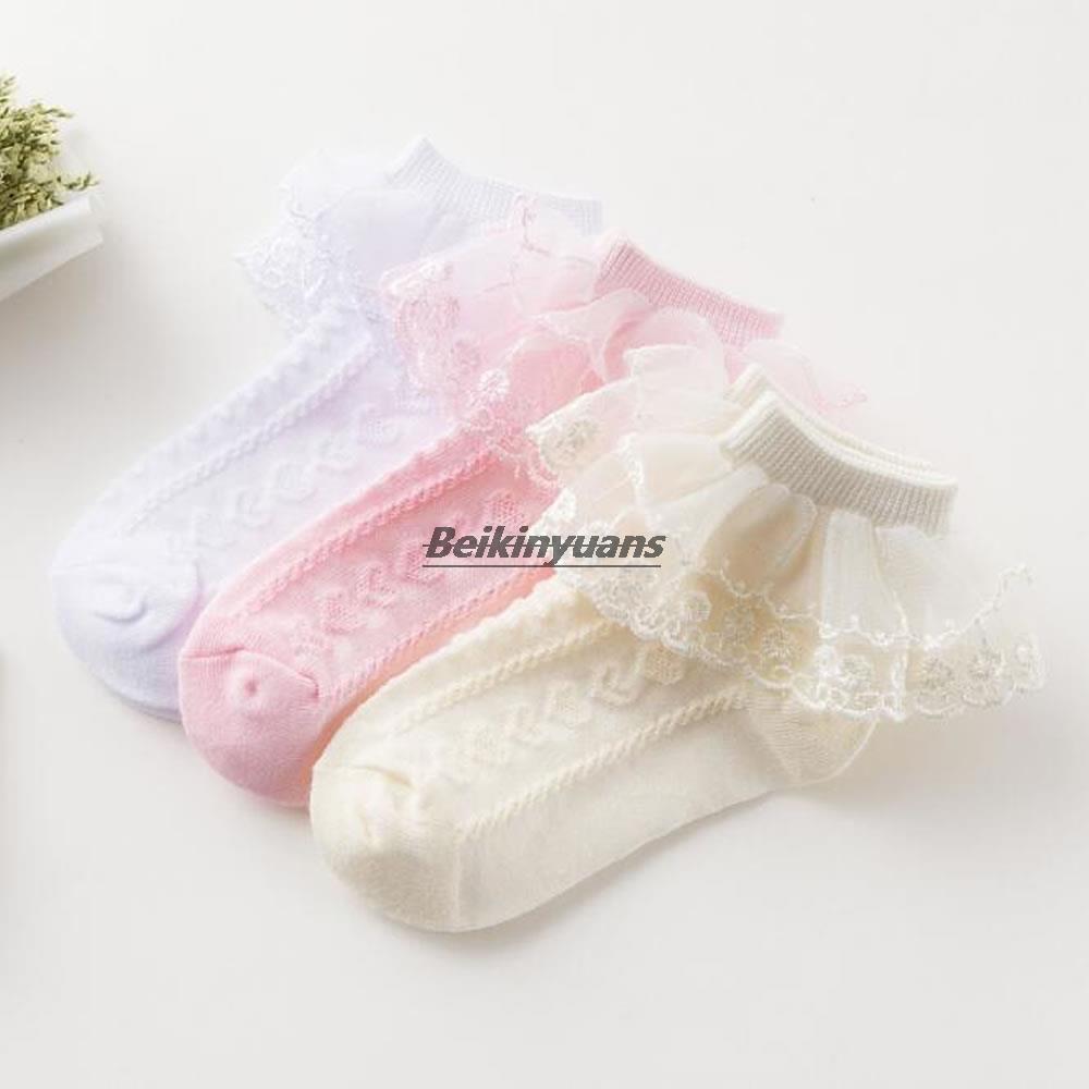 Children's lace socks, white lace dance, baby socks, primary school socks, spring and autumn cotton socks, girls socks, girls