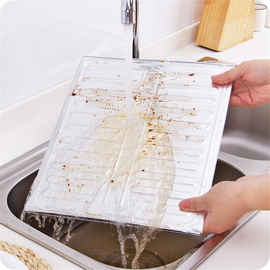 Keuken Olie Aluminiumfolie Plaat Gasfornuis Olie Splatter Schermen Koken Isoleren Splash Proof Baffle Plaat Keuken Gereedschap