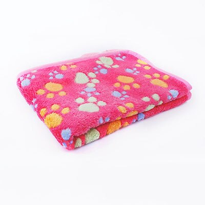Husdjursfilt matta vinter varm mjuk slät hund katt säng matta söt tryckt korall fleece valp hund kennel matta kudde mjuk handduk: Rosa / S 40 x 60cm