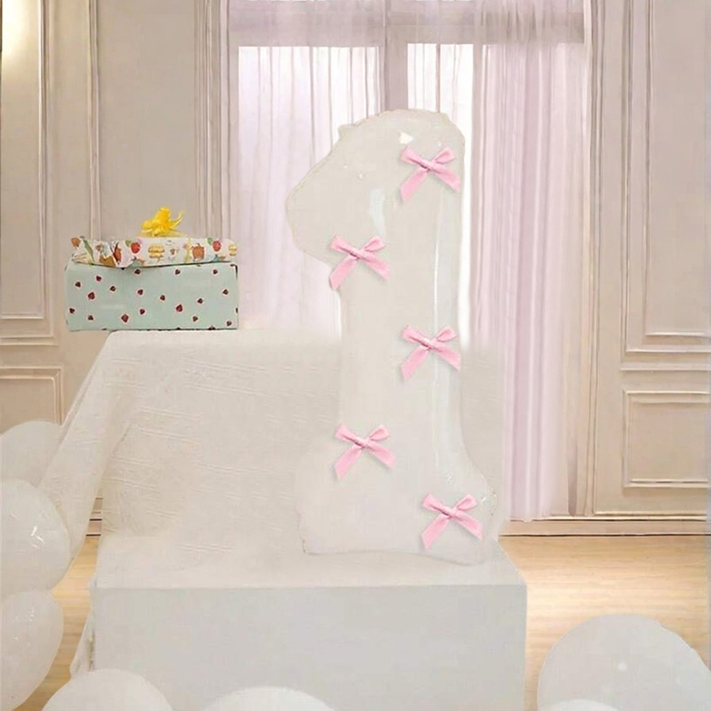 40 inch roze strik decor witte nummer ballonnen, 0-9 witte nummer ballonnen met roze strik decor, geschikt voor verjaardagsfeestje, jubileum: Emerald