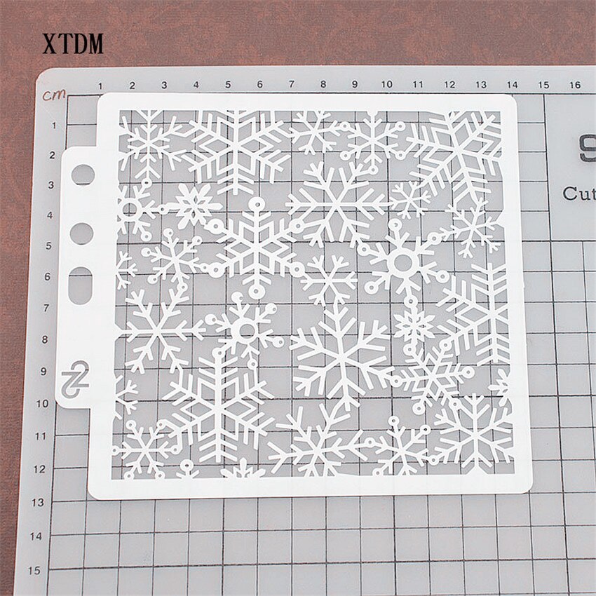 Sneeuwvlok Mold Shield Diy Cake Plakboek Stencils Hollow Versieringen Afdrukken Kant Heerser Valentijnsdag
