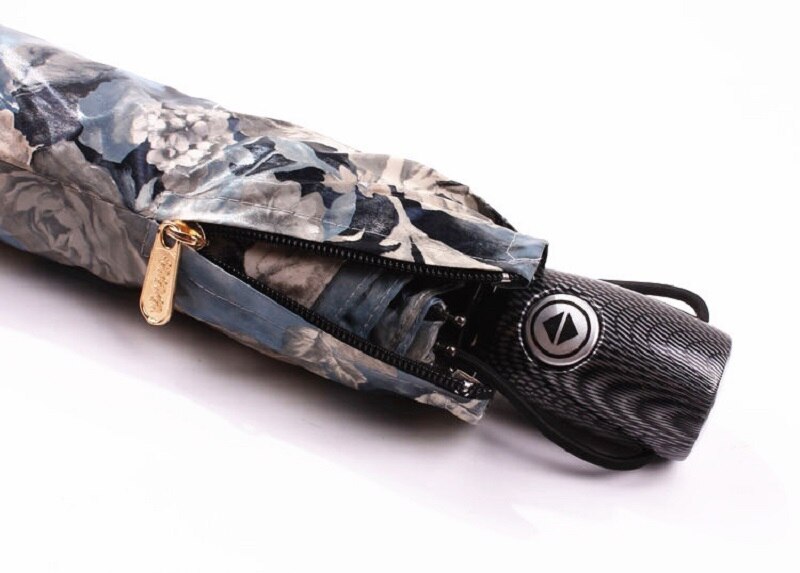 10K silny wiatr kreatywny wzór retro piękny obraz kobiety róża 3-składany parasol automatyczny parasol na słońce i deszcz