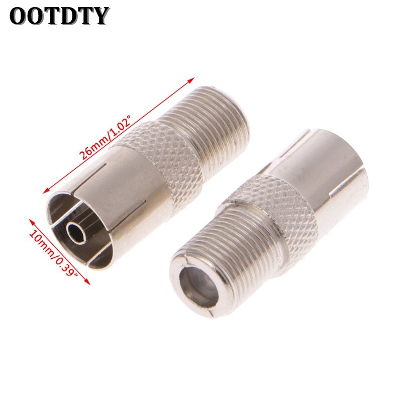 OOTDTY – prise femelle F vers Jack femelle PAL, adaptateur coaxial RF droit, connecteur TV de type F, 10 pièces