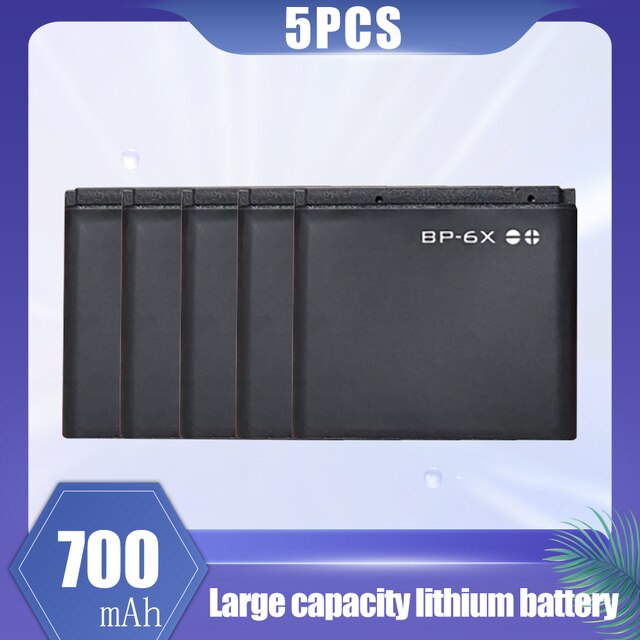 1-20PCS 700mAh BP-6X BP 6X BP6X Replacement Lithium Cell Phone Battery For Nokia 8800 8800S 8800D 8800SE Sirocco 8860 8861 N73i: 5PCS