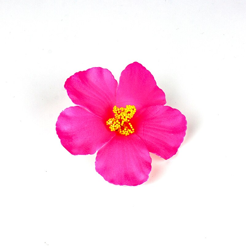 10 sztuk kolorowe sztuczne kwiaty hibiskusa ślubna spinka robić włosów dla majsterkowiczów urodziny ślubna i imprezowa dekoracja hawajska dziewczyny nakrycia głowy gorący: różowy