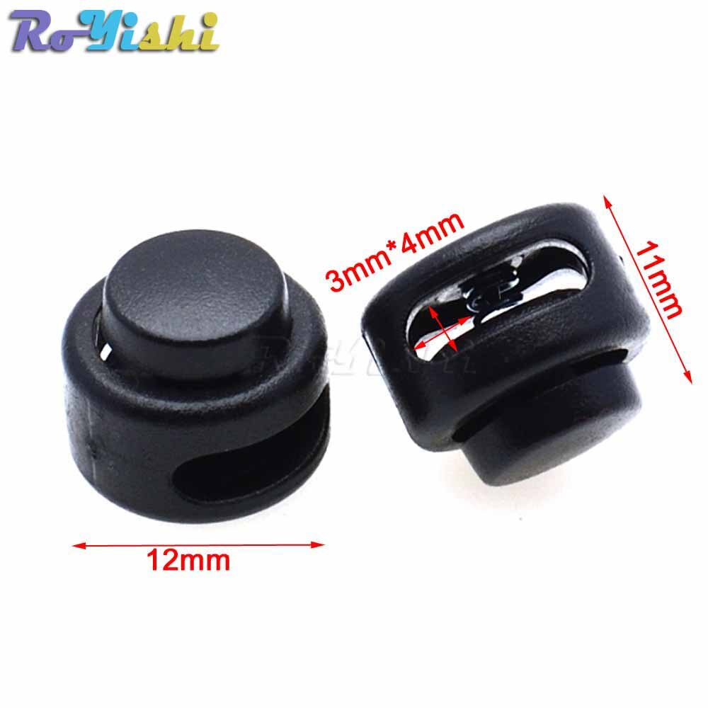 10 teile/paket Kunststoff Schnur-verschluss Umschalten Stopper Schwarz Für Paracord Größe: 11mm * 12mm