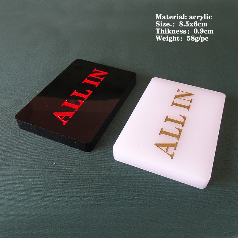 Accesorios de juego ALL IN Button acrílico Poker Card Guard Texas Hold'em