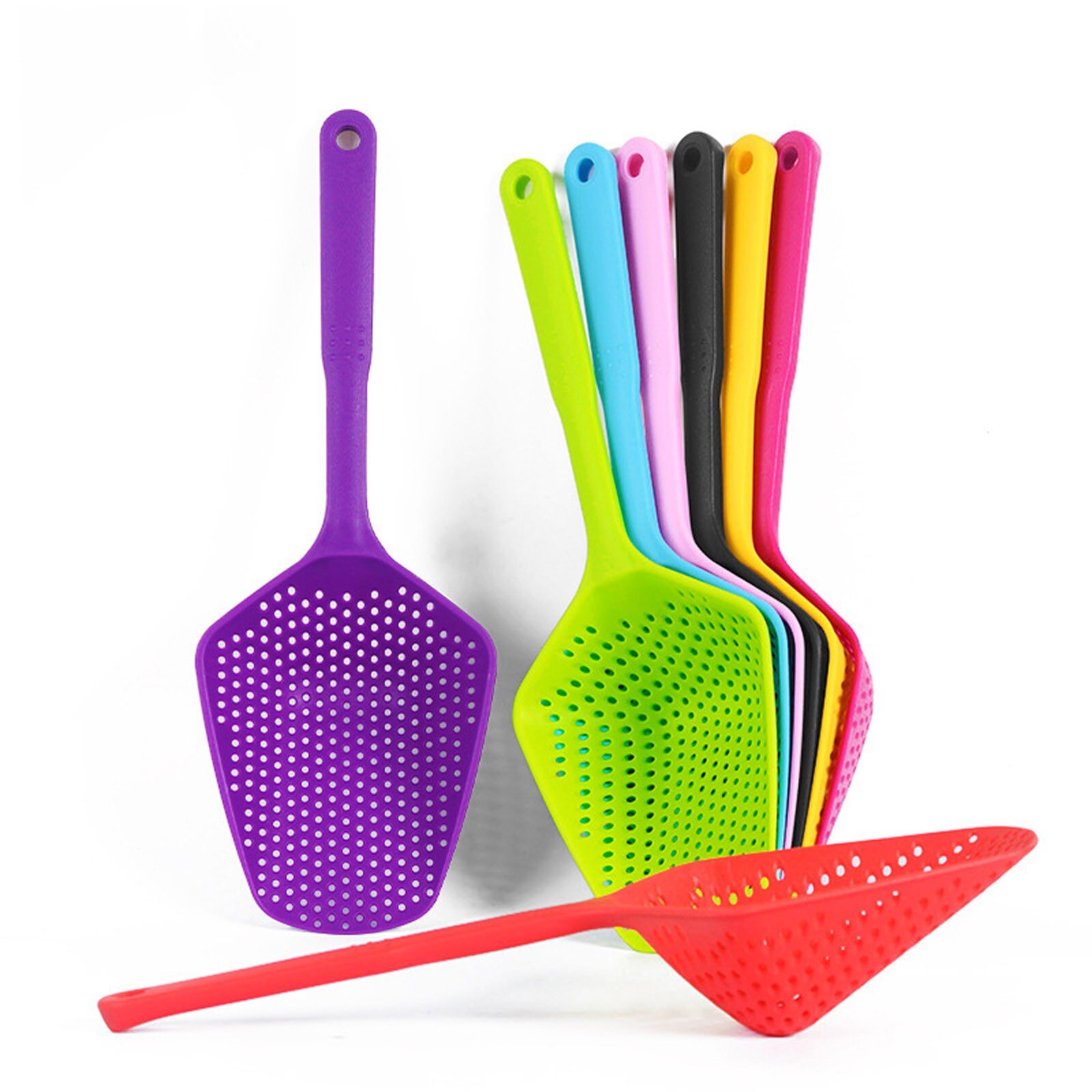 Colador de cuchara grande para cocina, resistente al calor colador de Pasta, cuchara de hielo de plástico, accesorios de cocina, 1 ud.