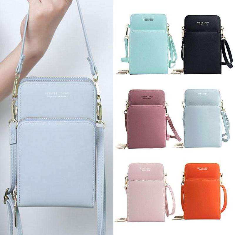 solid color multifunctional ladies shoulder wallet V6K5