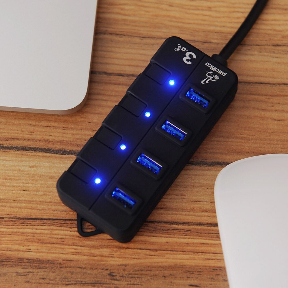 Ohanee bil usb oplader type-c hub 3.0 4 porte højhastighedsudtag 5 gbps bil usb splitter 4 in 1 stik