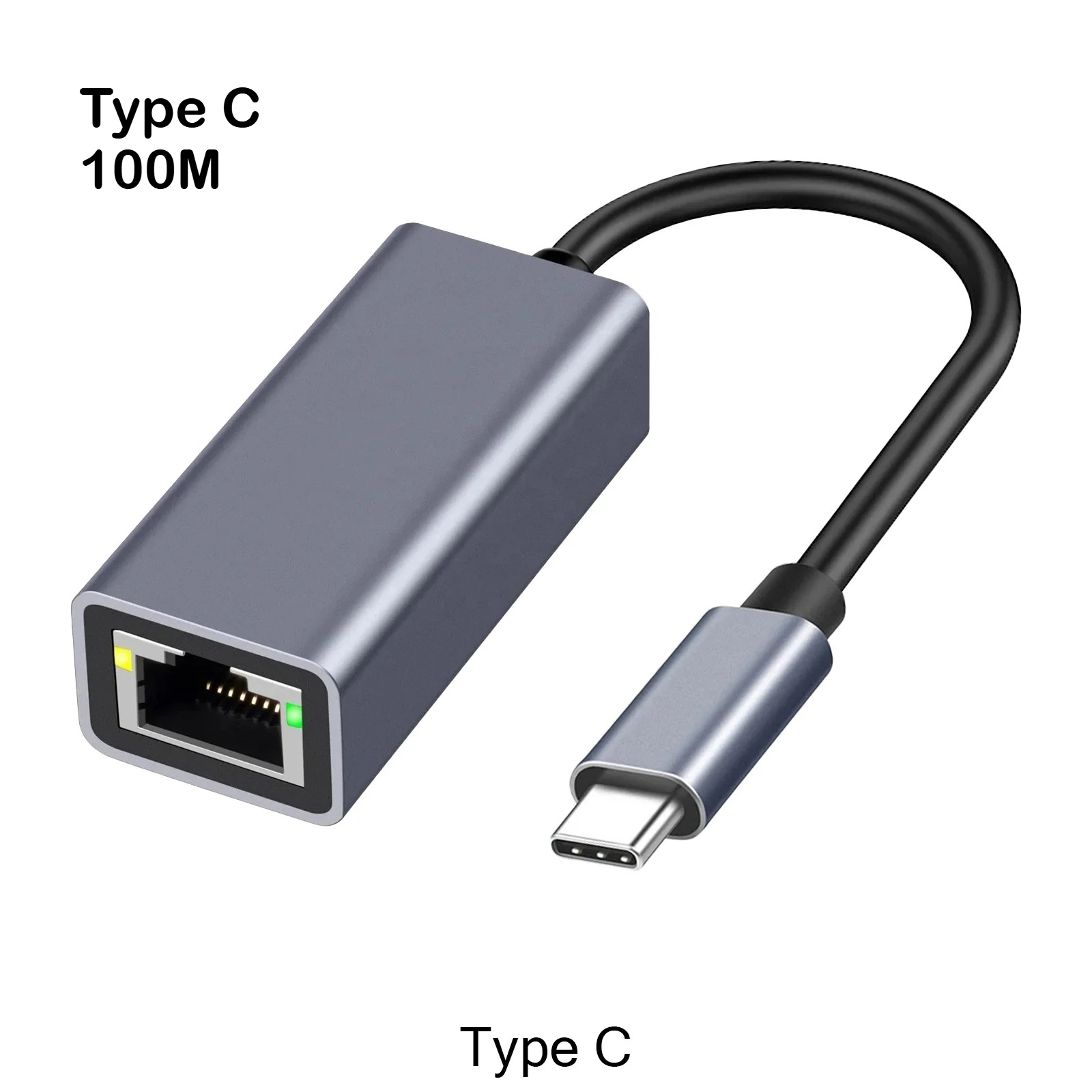 Adaptateur USB C Ethernet Adapter Ethernet to USB C/Thunderbolt 3 to RJ45 Wired Network Convert Adapter Plug Play USB Type C: pink