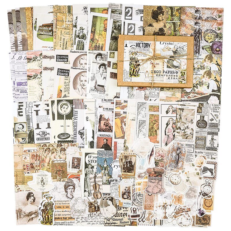 200 Pcs Vintage Ephemera Pack Junk Journal Kit Scr... – Vicedeal