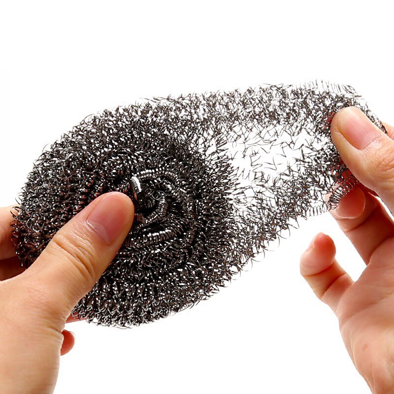 6 pcs/set Bathroom Stainless Steel Sponges More Scrubbing Scouring Pad Kitchens Steel Wool Scrubber