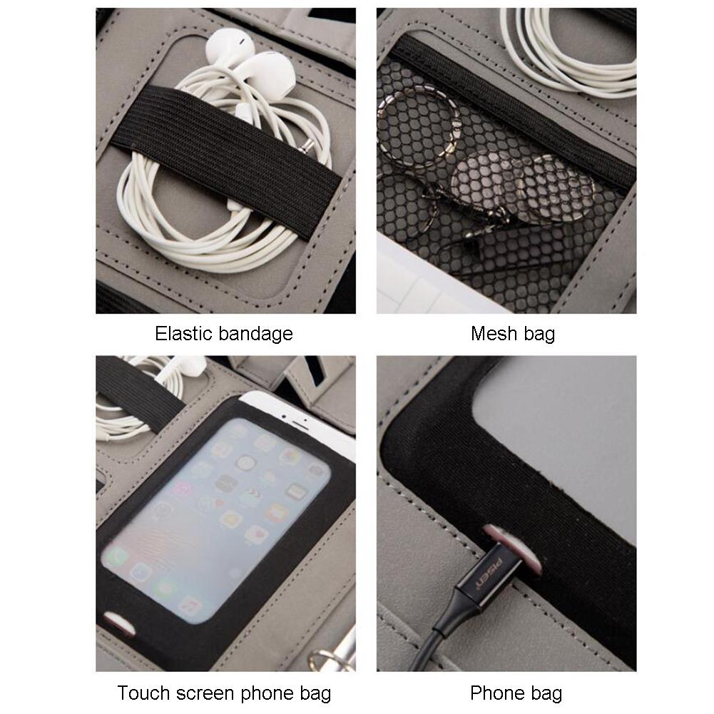 Luxury PU Leather Business Files Bag Multi-Purpose Magazine Tablet Phone Earphones Carrying Bag Card Organizer Document Folder