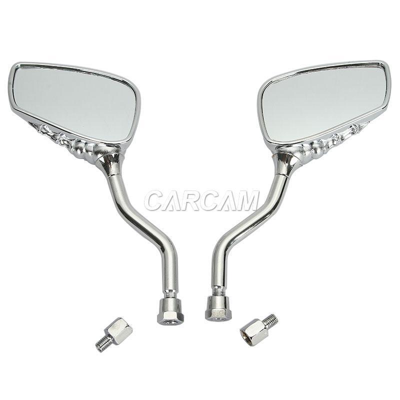 CHROME SKELETHAND UNIVERSAL SCOOTER BROMFIETS VESPA ATV MOTORFIETS SPIEGELS M8 M10