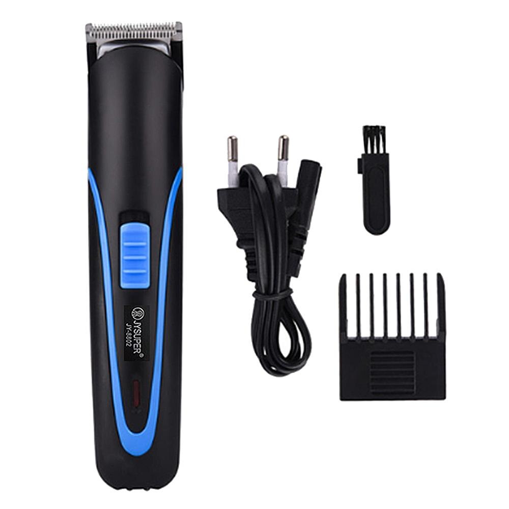 Hair Trimmer Rechargeable Electric Hair Clipper Men's Cordless Haircut Adjustable Ceramic Blade Hair Clipper Cutter: Blue / US Plug