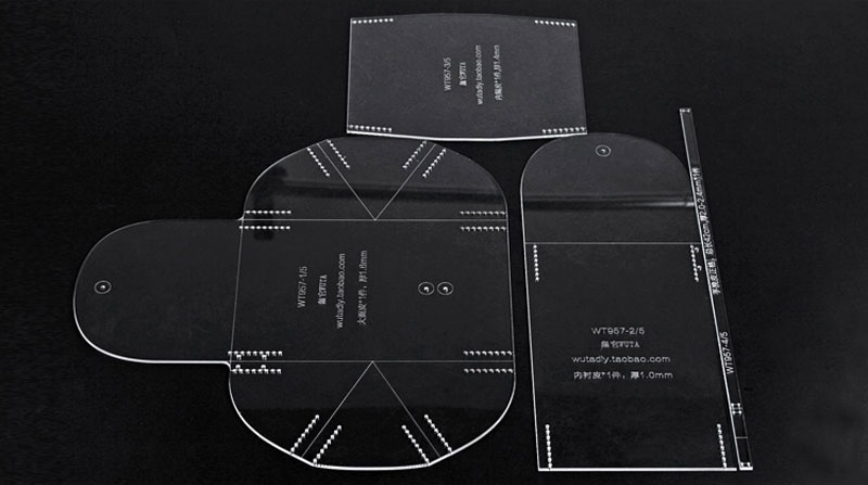 WUTA957 oryginalna konstrukcja mała kopertówka szablon akrylowy damski mini torebka Model jasny skórzany wzór zestaw robić wycinania ręcznego narzędzia: Default Title