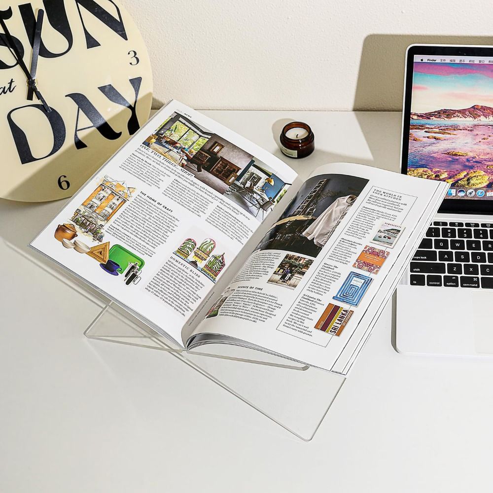 Kitchen Accessory Acrylic Book Display Stand Transparent/Black DIY Recipe Stand X Shape Cookbook Stand The Quran