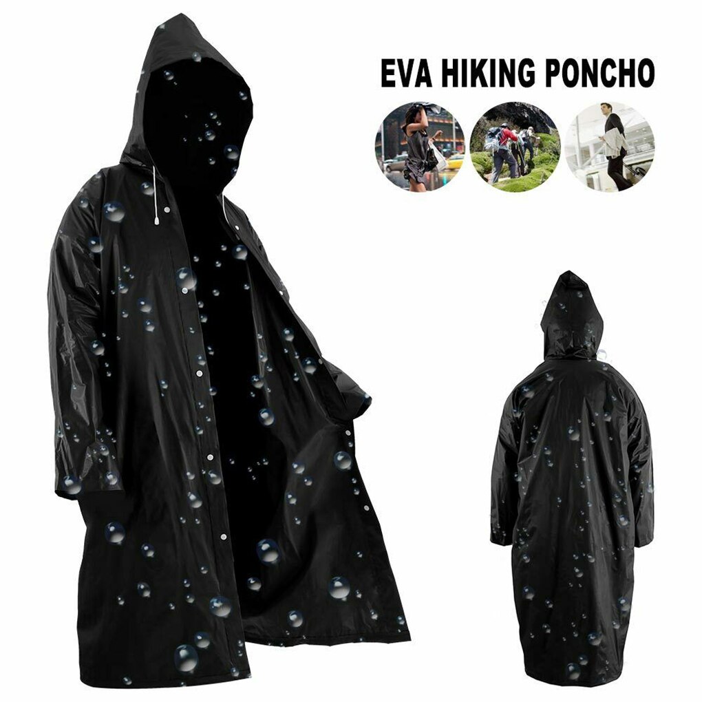 D5 Rain Sport Suits 145*68CM EVA Unisex Raincoat Thickened Waterproof Rain Coat Women Men Black Camping Waterproof Rainwear Suit