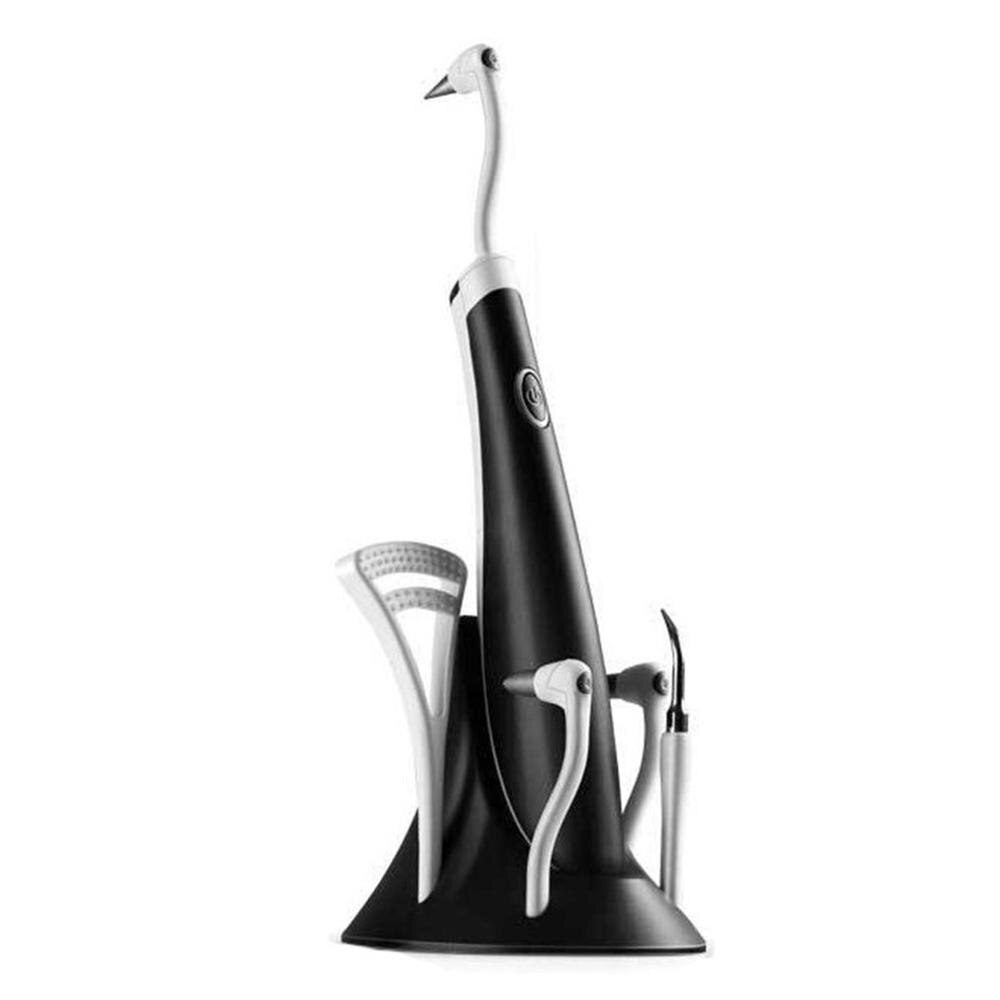 5 In 1 Portable Electric Sonic Dental Scaler Household Electric Sound Wave Dental Scaler Calculus Remover Teeth Whitening: Black