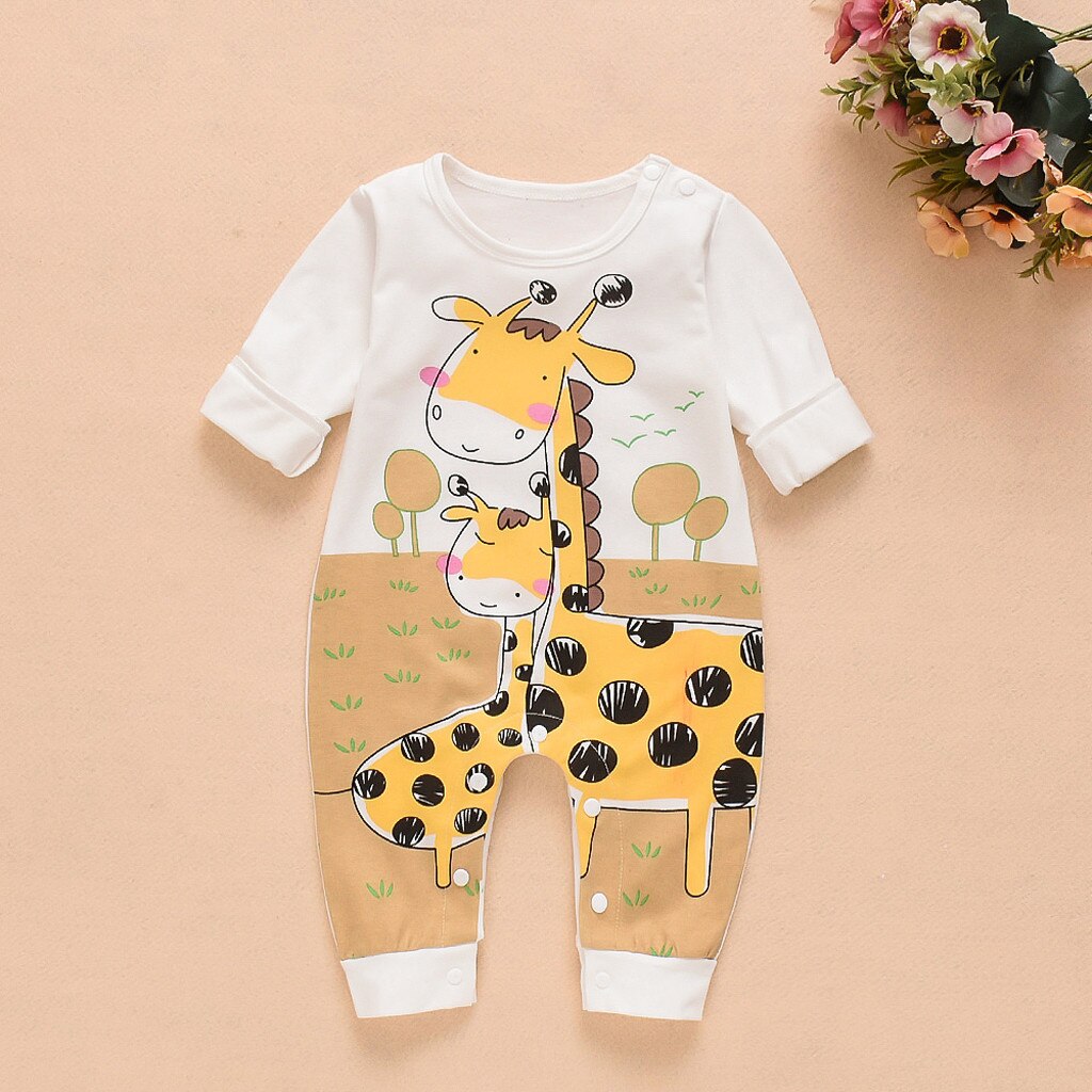 Winter Baby Strampler Für Kleinkind Kleinkind Kleidung Jungen Mädchen Langarm-Overall-Kind Cartoon Tier Brief Strampler Kleidung Outfits