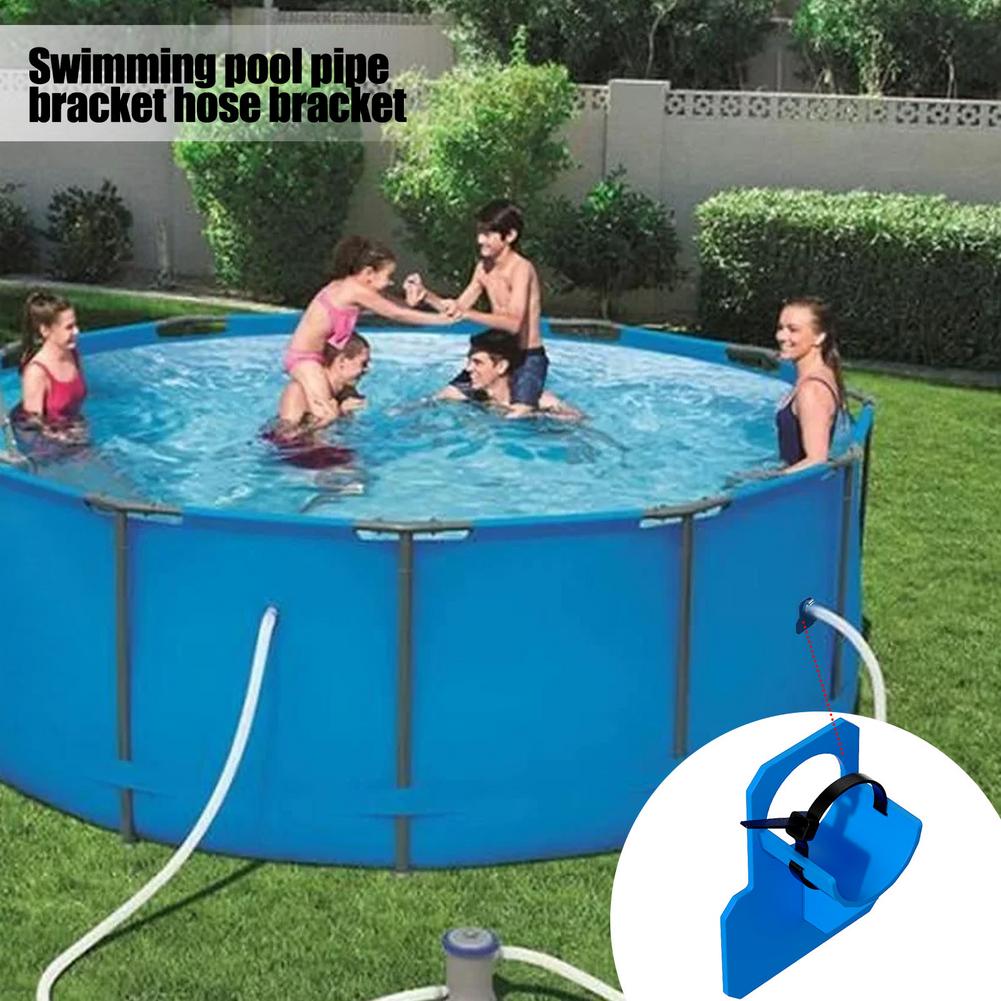 Soporte de tubo para piscina, manguera de agua, 30-37mm, se adapta a la salida de la manguera sobre el suelo con brida de Cable