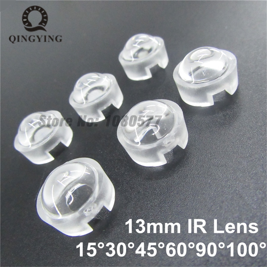 10 stk 13mm mini ir-linse 15 30 45 60 90 100 grad behøver ikke holder til 1w 3w 5w høj effekt leddiode konveks reflektor kollimator