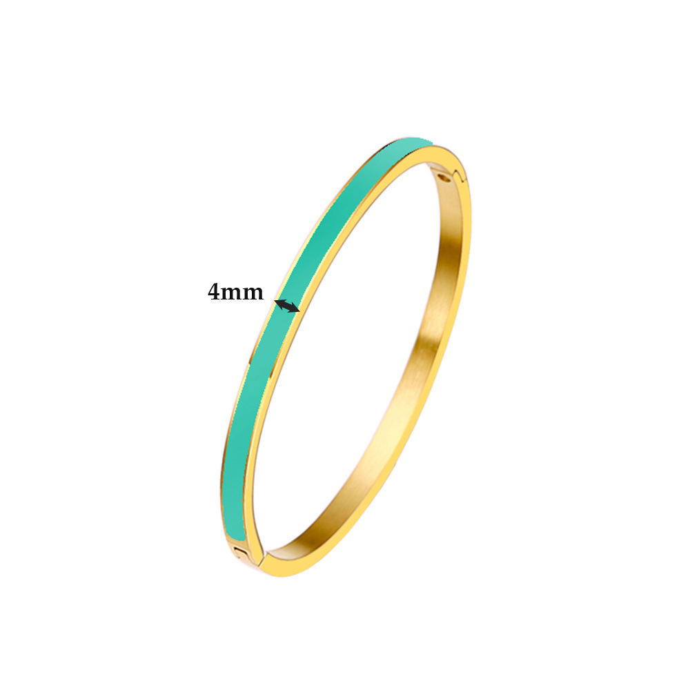 G & D Luxe Kleurrijke Oranje Enamel Bangles Armbanden Voor Vrouwen Party Bangles Originele Roestvrij Stalen Sieraden: Puur Goud Kleur