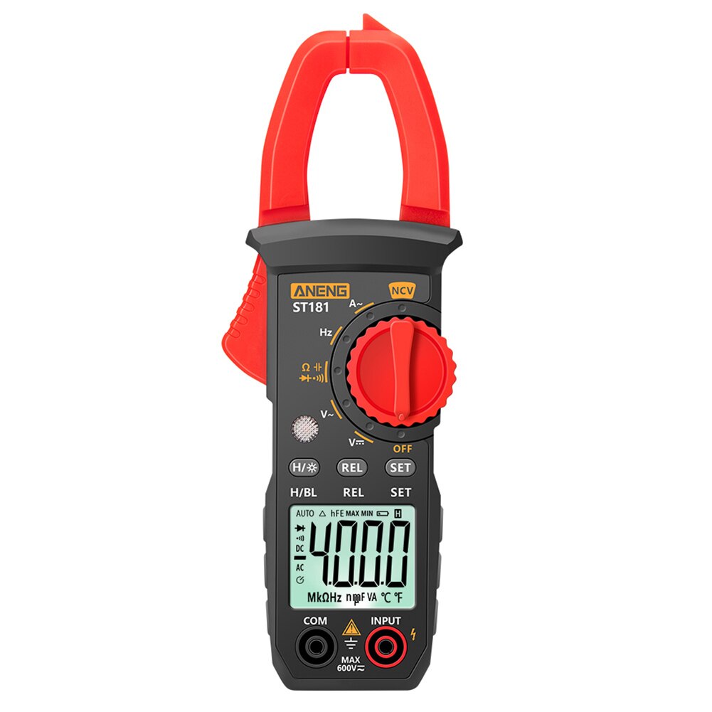 Digital Clip Meter DC/AC Current 4000 Counts Multimeter Ammeter Voltage Tester Car Ampere Hz Capacitance NCV Ohm Test