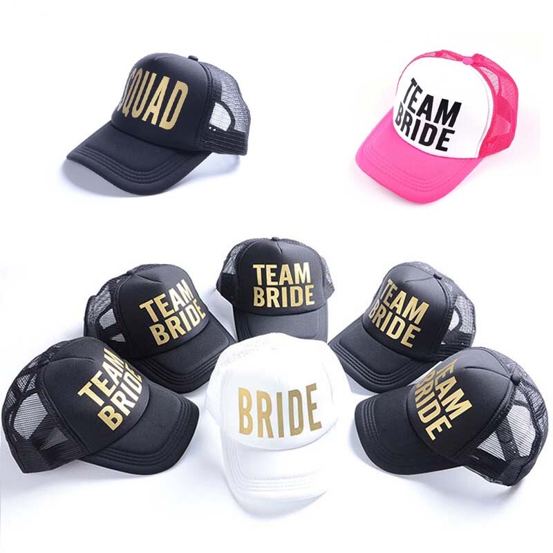 BRAUT Kader Junggeselle Frau Snapback Kappen Hüfte hüpfen Marken Baseball Gittergewebe Deckel Hochzeit Party Mann Einstellbare Goldene knapp Rosa Farbe