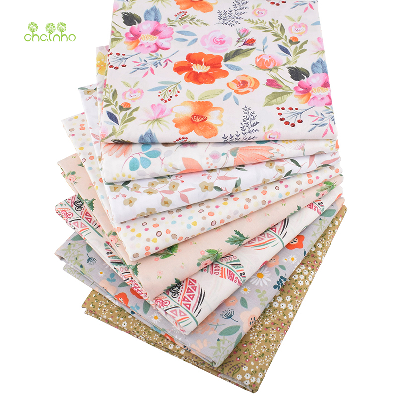 Chainho,8 Stks/partij, Bloemen Serie, Print Twill Katoen Stof, patchwork Doek Voor Diy Quilten Naaien Baby & Kind Materiaal, 40x50cm